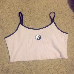 SHEIN yin yang ☯️ lavender cropped tank